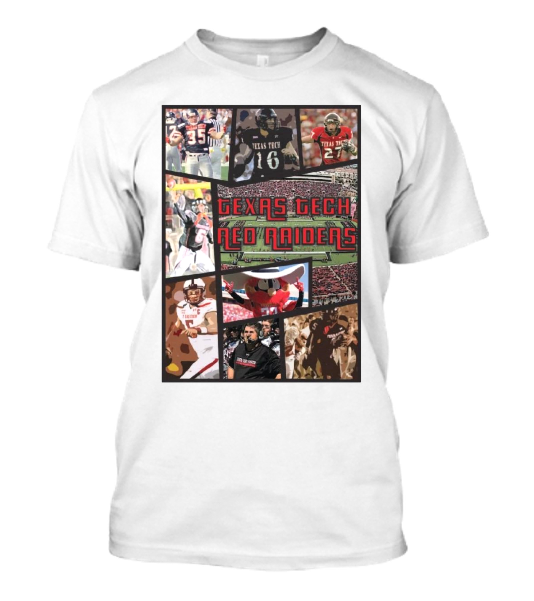 Texas Tech Red Raiders Football Collage Grand Theft Auto T-Shirt