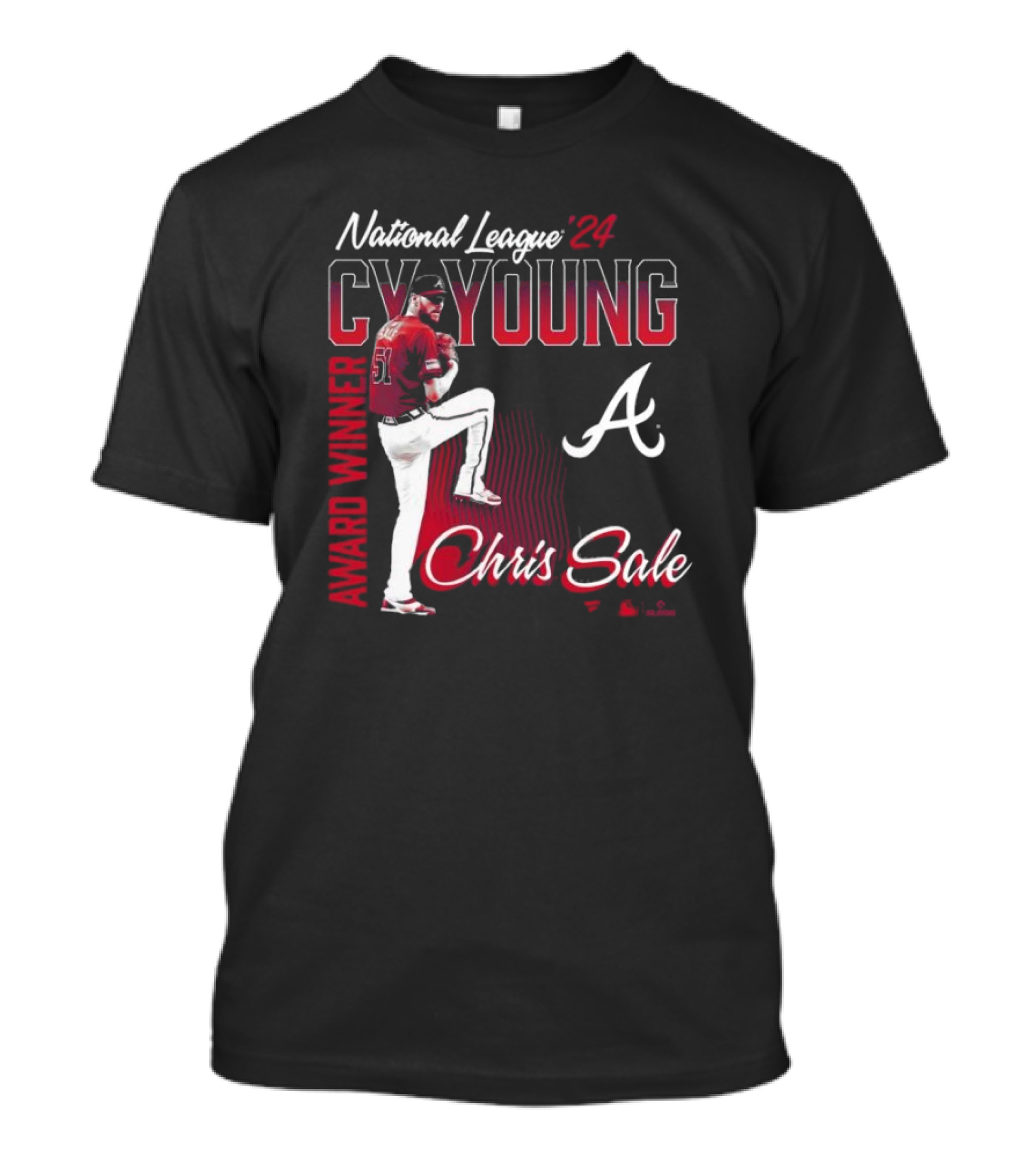 National League 2024 Cy Young Award Winner Chris Sale Atlanta Braves T-Shirt