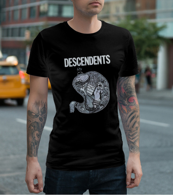 DESCENDENTS Hypercaffium Spazzinate Funny Stomach Graphic T-Shirt