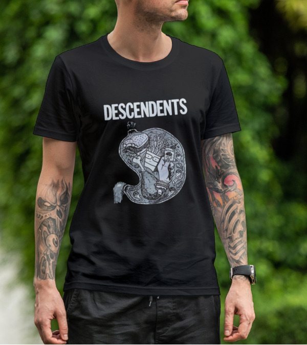DESCENDENTS Hypercaffium Spazzinate Funny Stomach Graphic T-Shirt