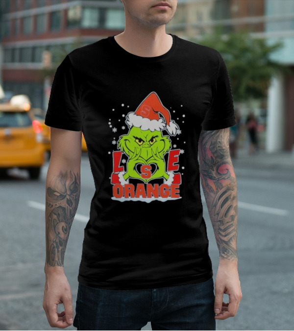 Grinch Love Syracuse Orange Football Christmas T-Shirt
