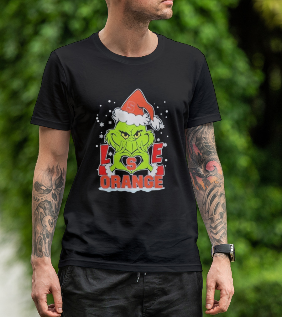 Grinch Love Syracuse Orange Football Christmas T-Shirt