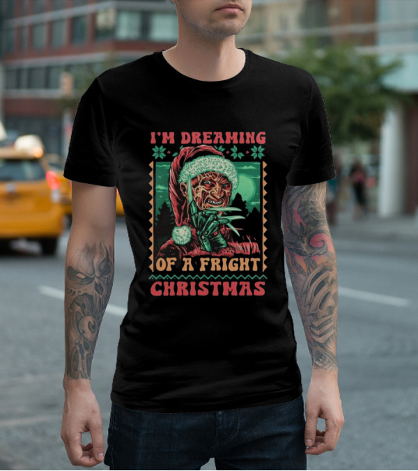 I’m Dreaming Of A Fright Christmas Santa Horror Claws Moon Holiday Scary Night T-Shirt