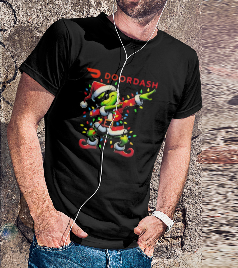 DoorDash Santa Grinch Dabbing Christmas T-Shirt