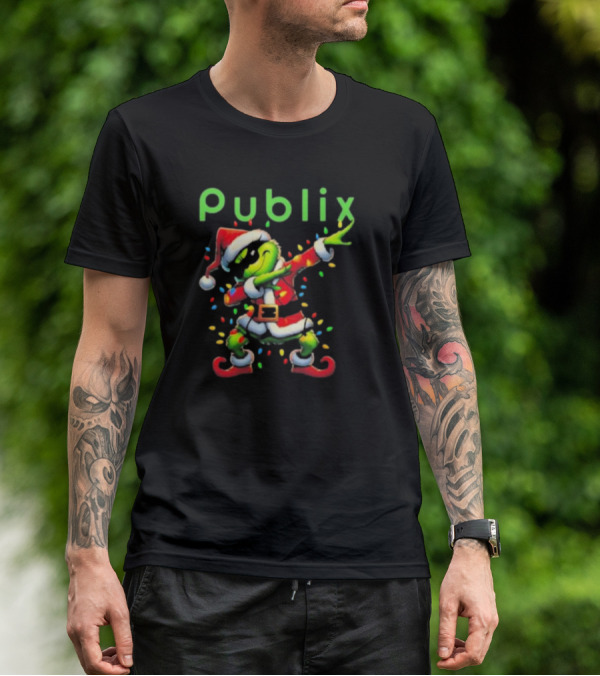 Publix Santa Grinch Dabbing Merry Christmas T-Shirt