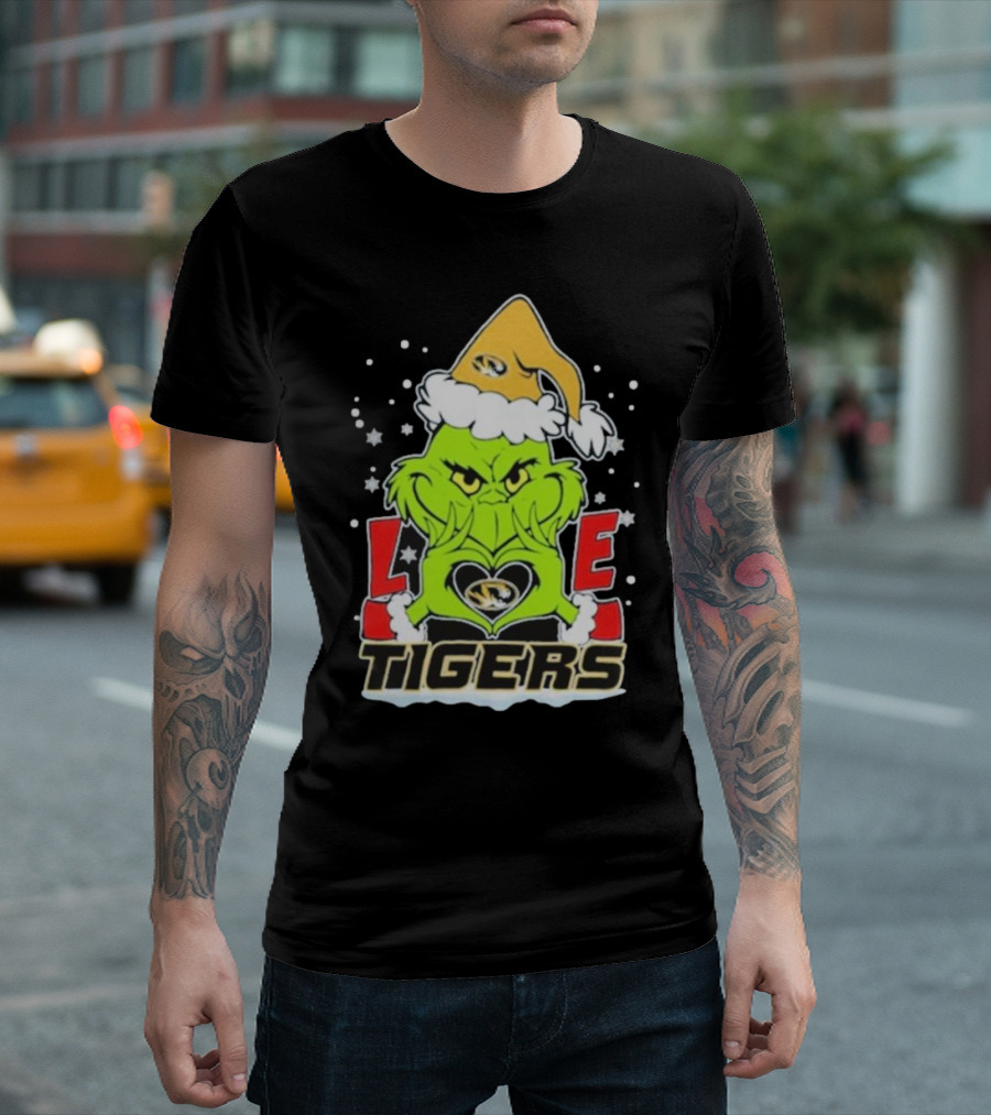 The Grinch Missouri Tigers Love Christmas 2024 Football T-Shirt