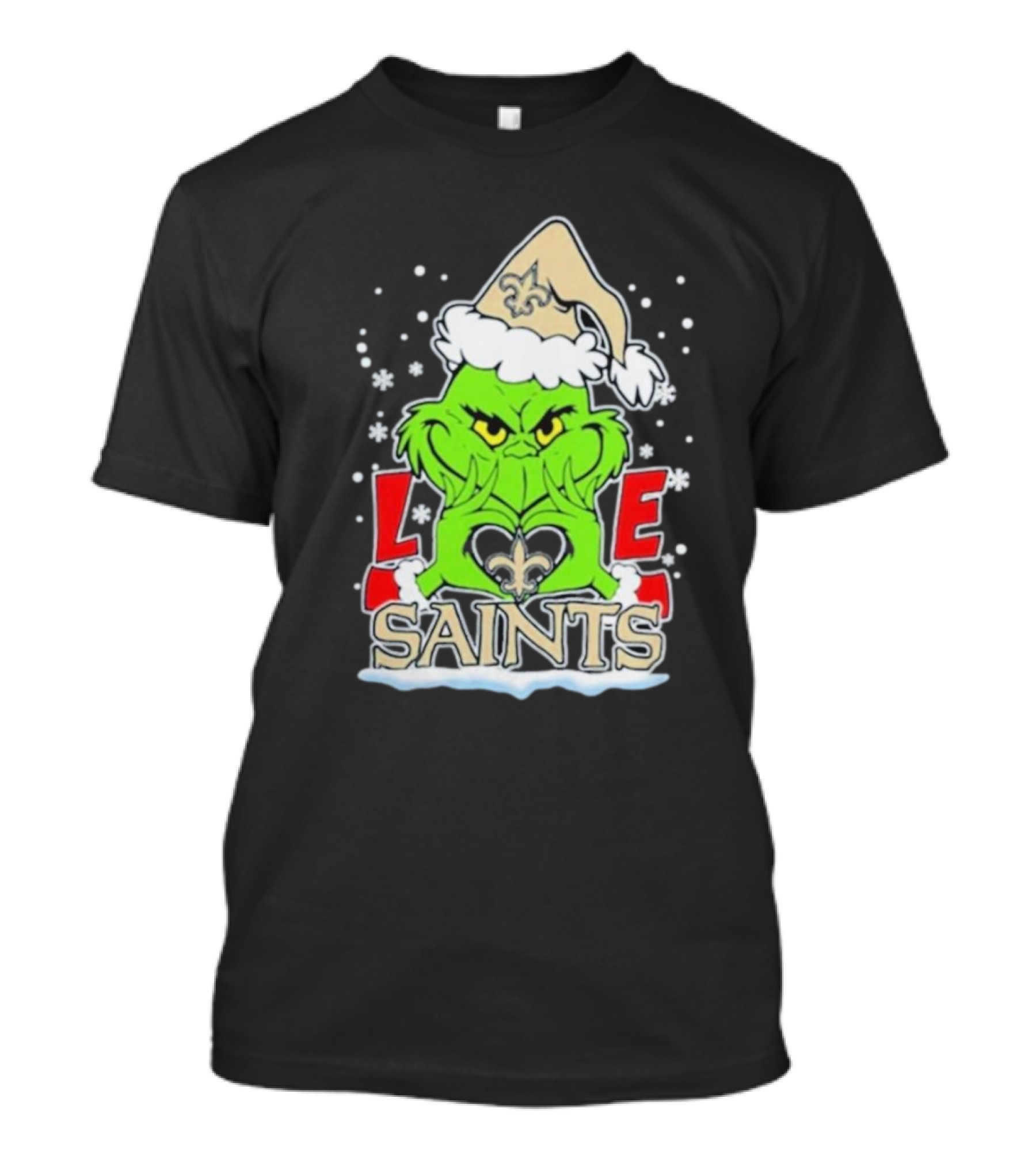 The Grinch Love Saints Christmas 2024 New Orleans Football T-Shirt