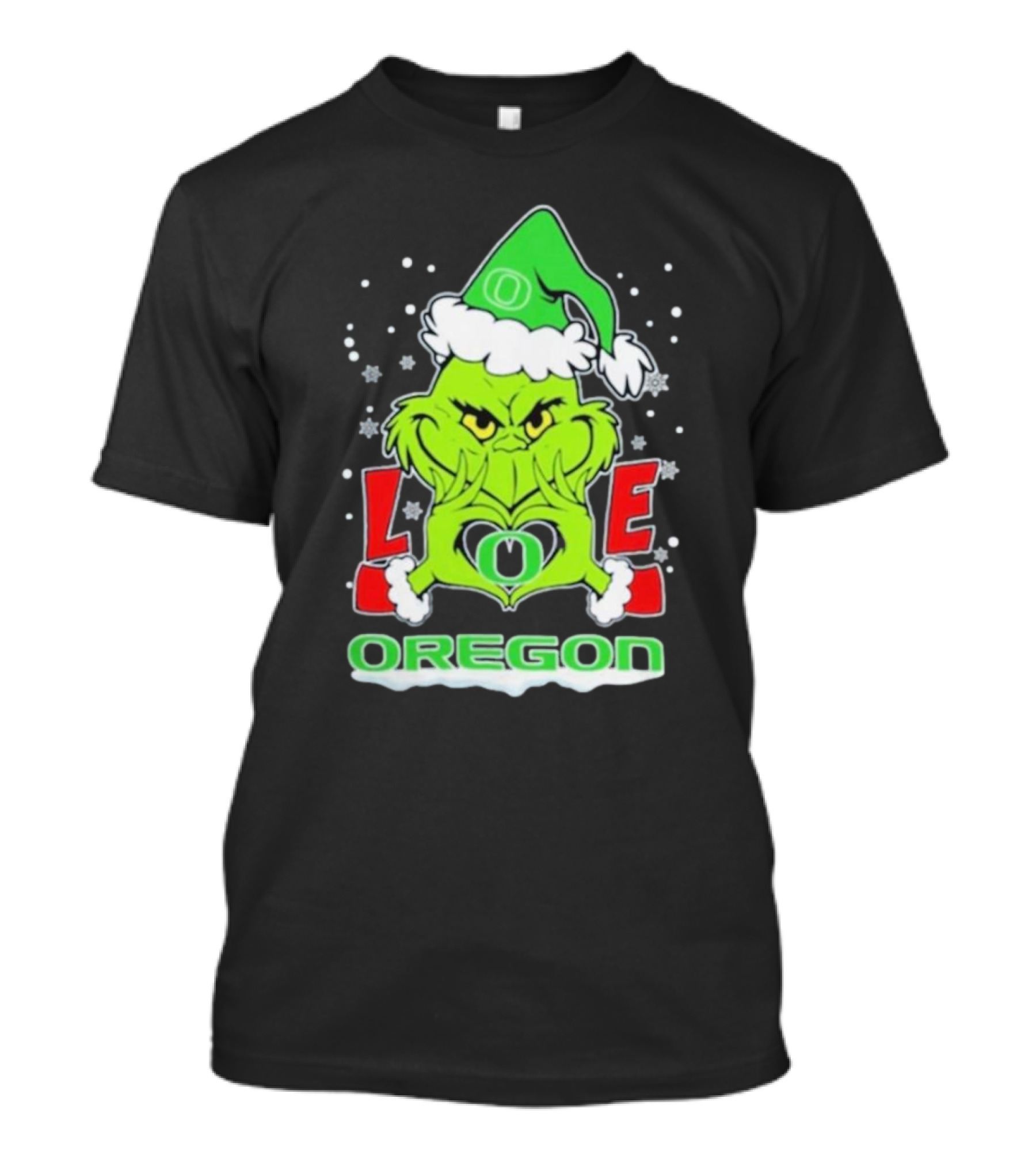 The Grinch Oregon Ducks Love Christmas 2024 Football T-Shirt