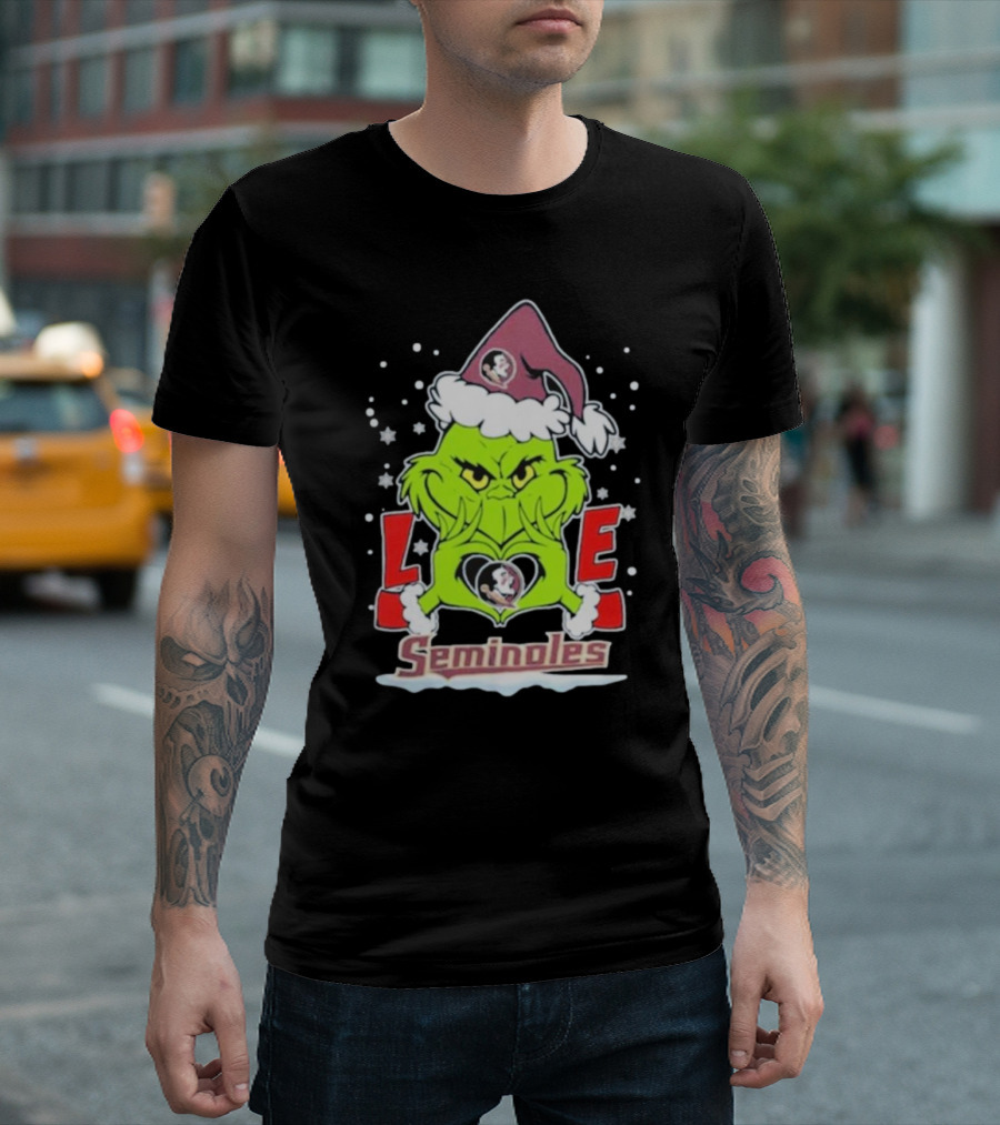 Love Seminoles Grinch Christmas 2024 Florida State Football T-Shirt
