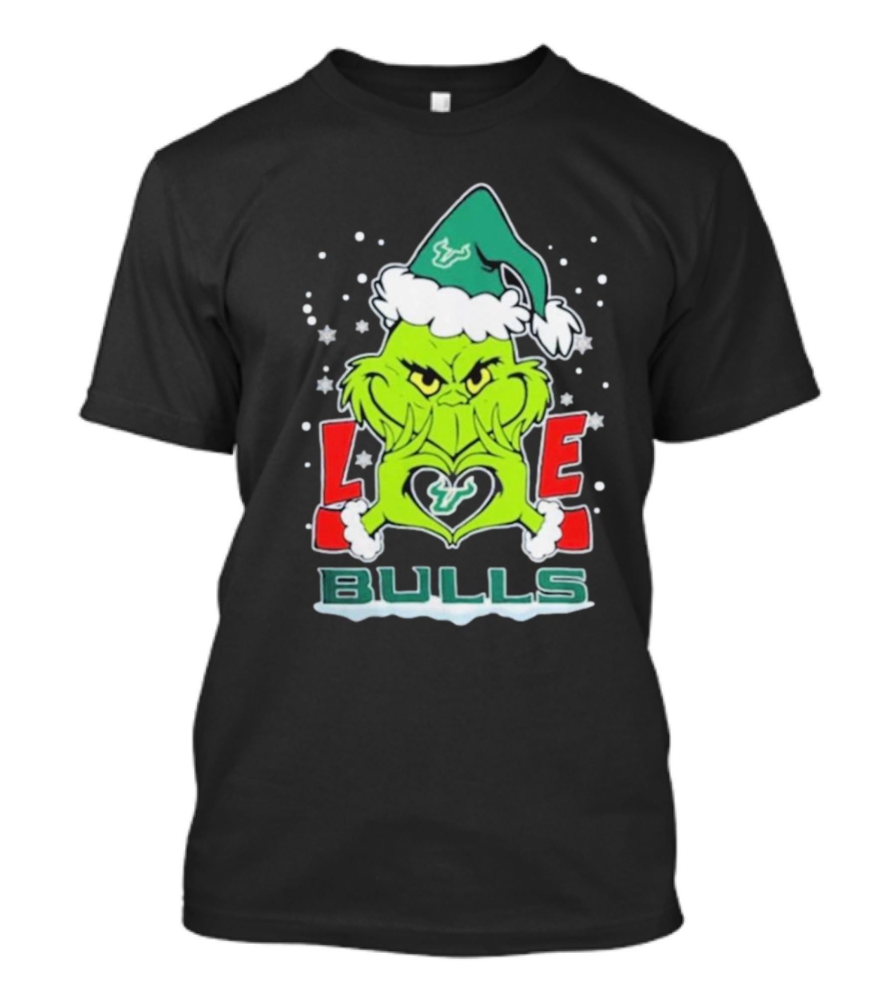 The Grinch Love Bulls South Florida 2024 Christmas Football T-Shirt