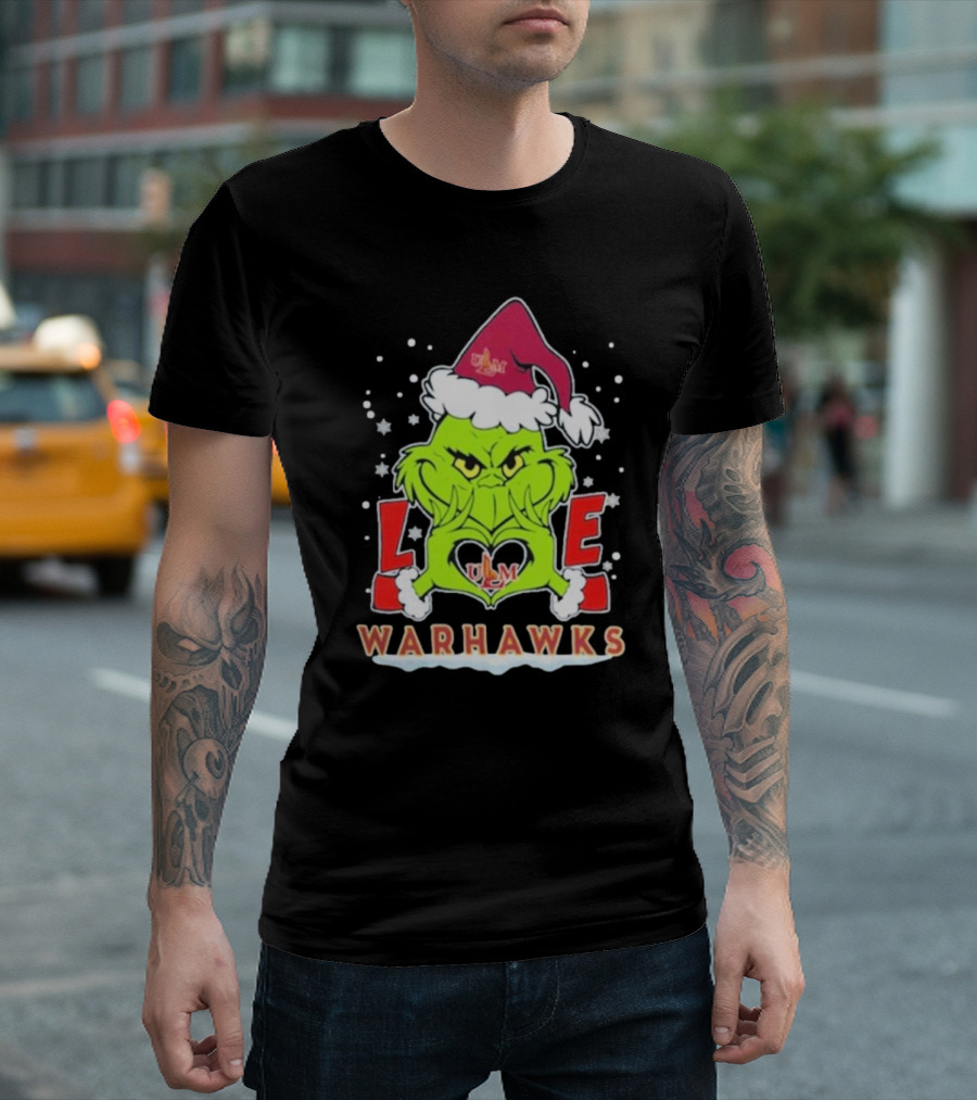 ULM Warhawks Football Grinch Love Christmas T-Shirt