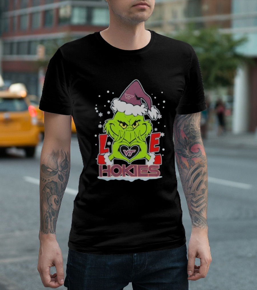 The Grinch VT Love Hokies Christmas Football 2024 Virginia Tech T-Shirt
