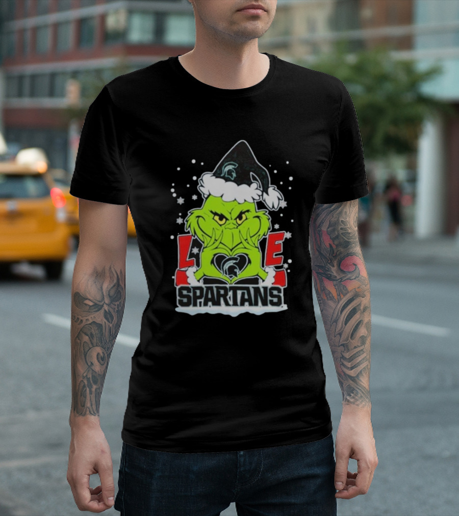 The Grinch Love Spartans Michigan State Christmas T-Shirt