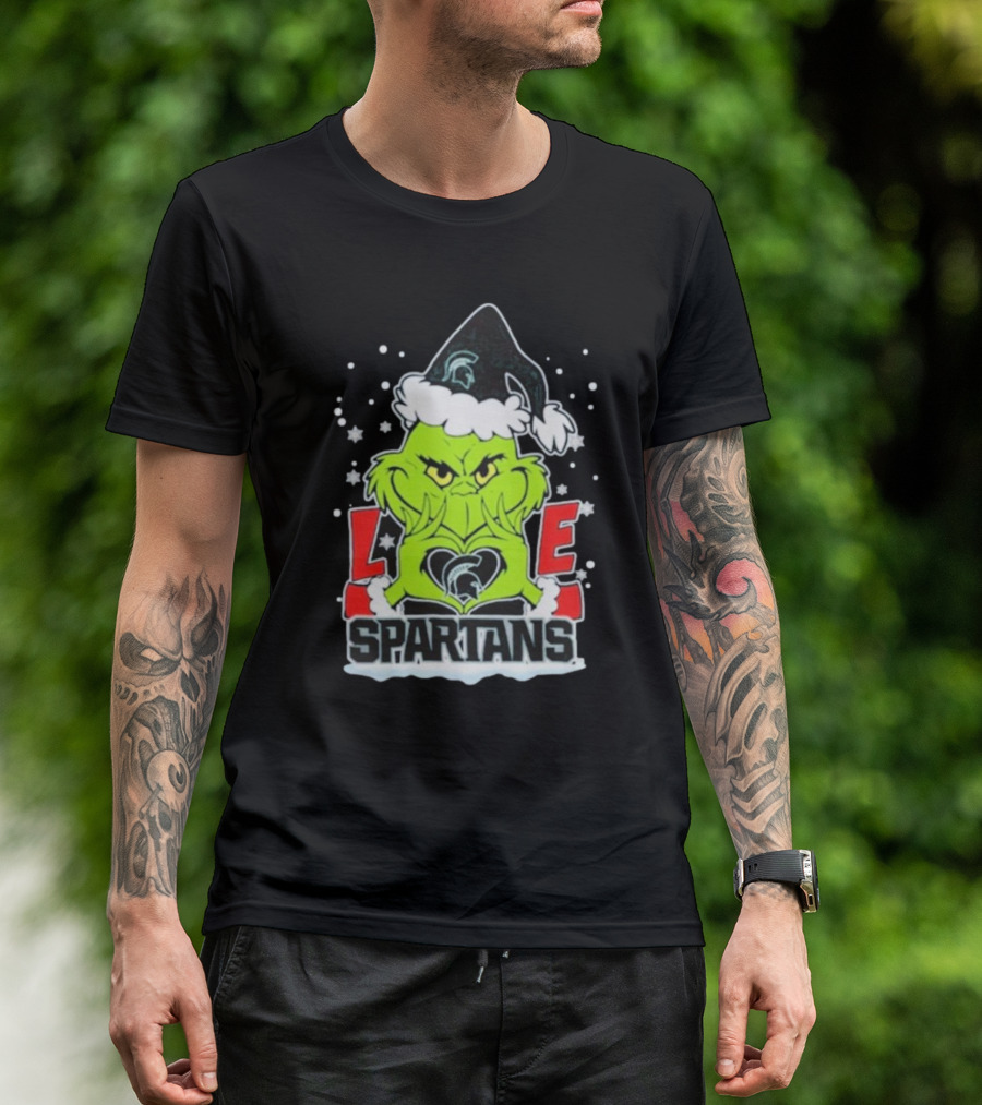 The Grinch Love Spartans Michigan State Christmas T-Shirt