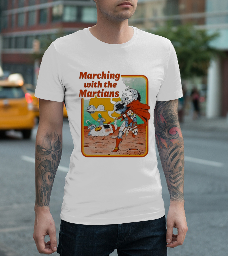 Marching With The Martians Dexter And The Moonrocks Retro Sci-Fi Adventure T-Shirt