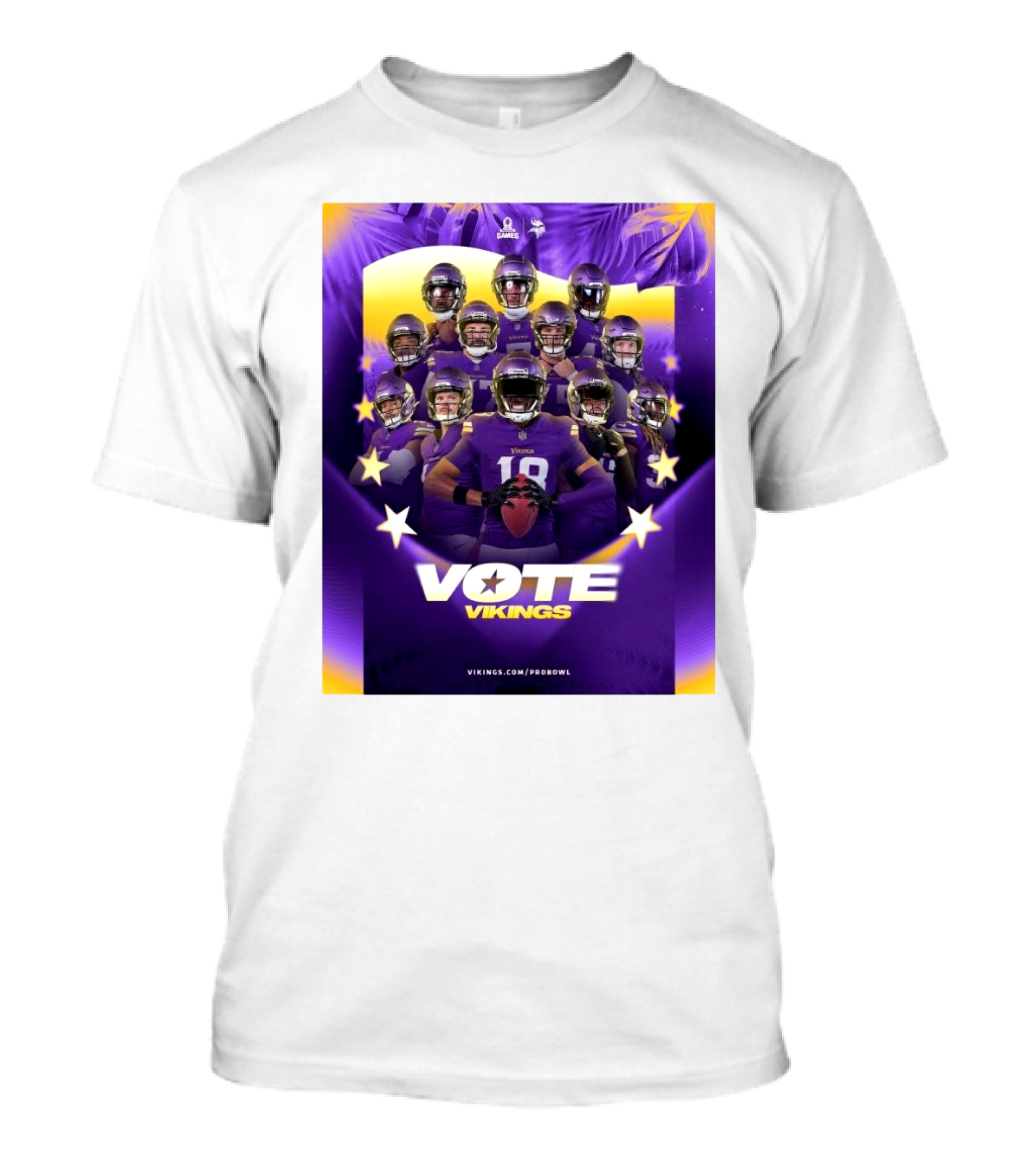 Minnesota Vikings Pro Bowl Games Vote Vikings NFL Team Nominees Promotion T-Shirt