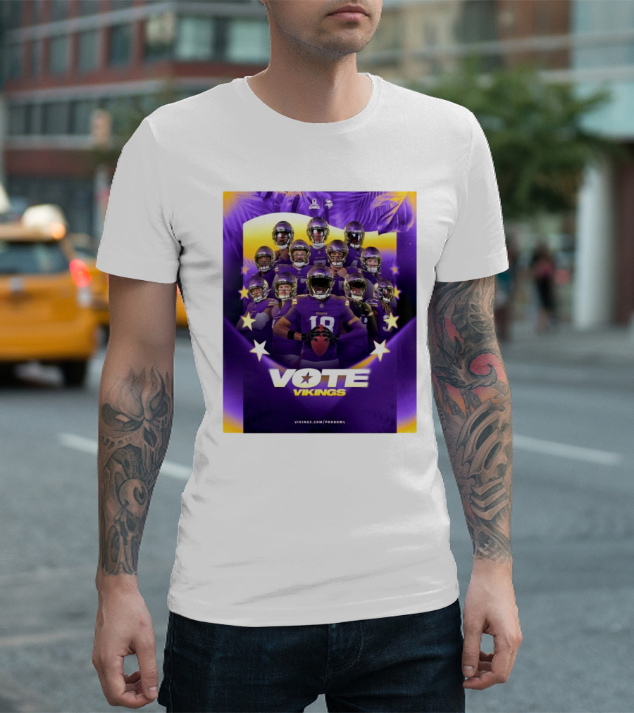 Minnesota Vikings Pro Bowl Games Vote Vikings NFL Team Nominees Promotion T-Shirt
