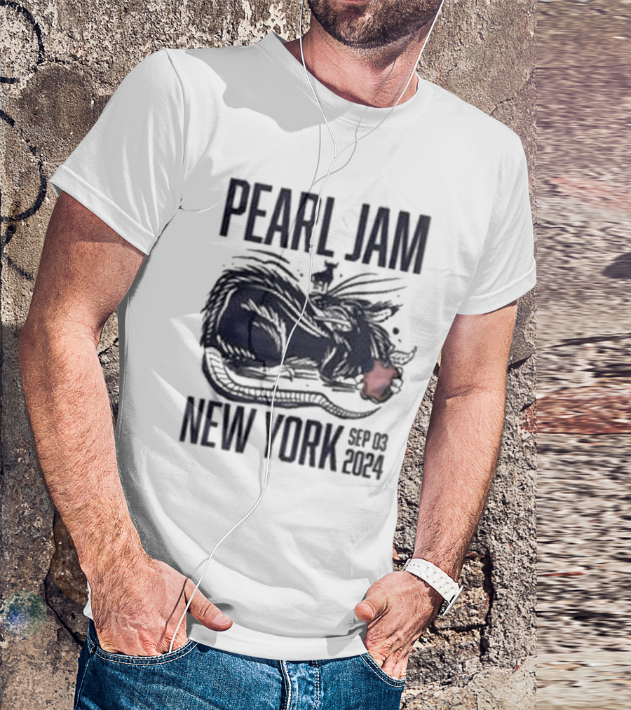 Pearl Jam New York Sep 03 2024 Rat Artwork Madison Square Garden Event Merch T-Shirt