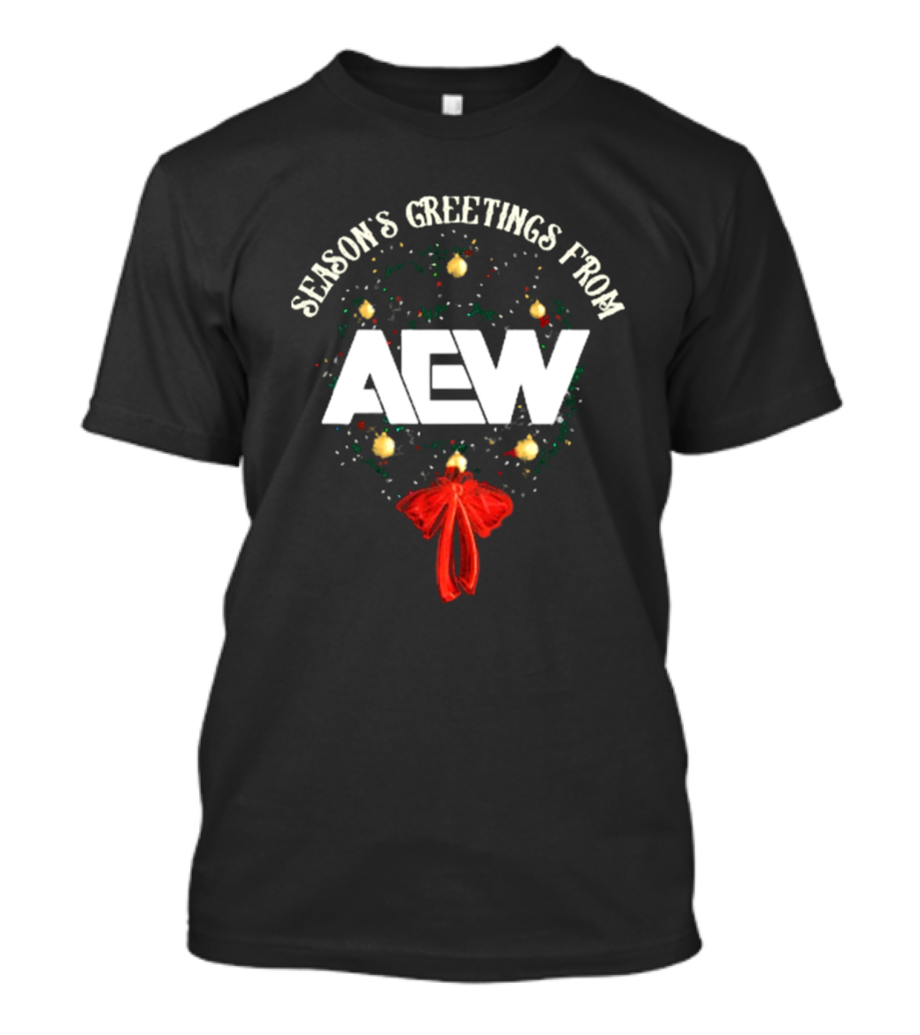 Season’s Greetings From AEW Christmas 2024 Red Bow T-Shirt