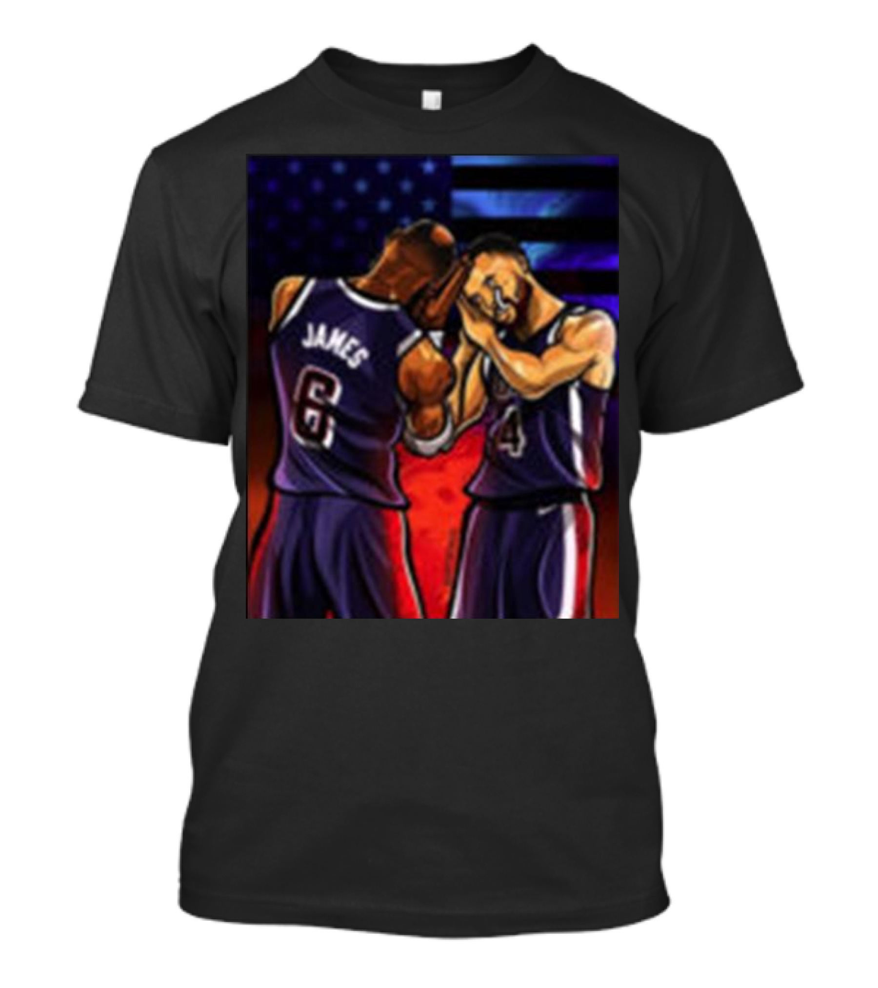 Stephen Curry And Lebron James Night Night Paris 2024 Olympics USA Basketball T-Shirt