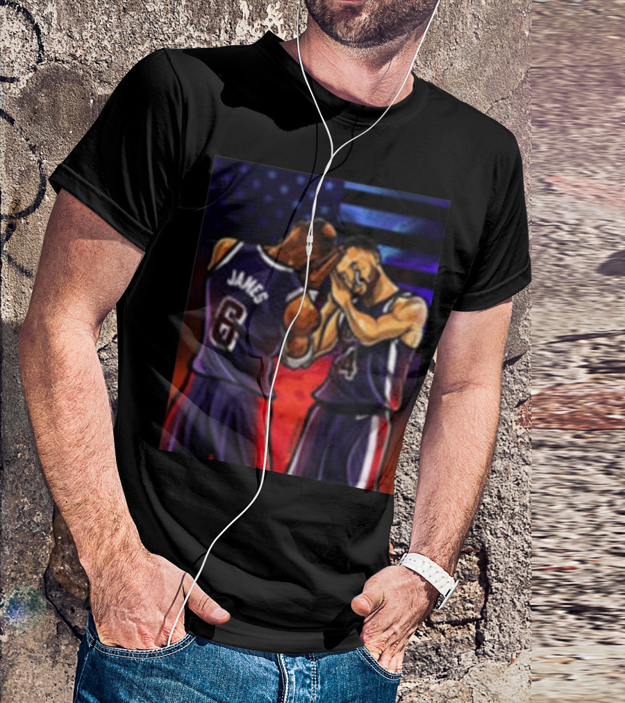 Stephen Curry And Lebron James Night Night Paris 2024 Olympics USA Basketball T-Shirt