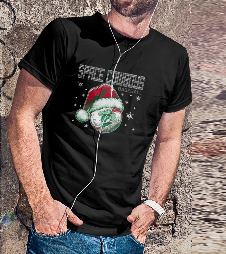 Space Cowboys Baseball Santa Hat Christmas Sweater T-Shirt