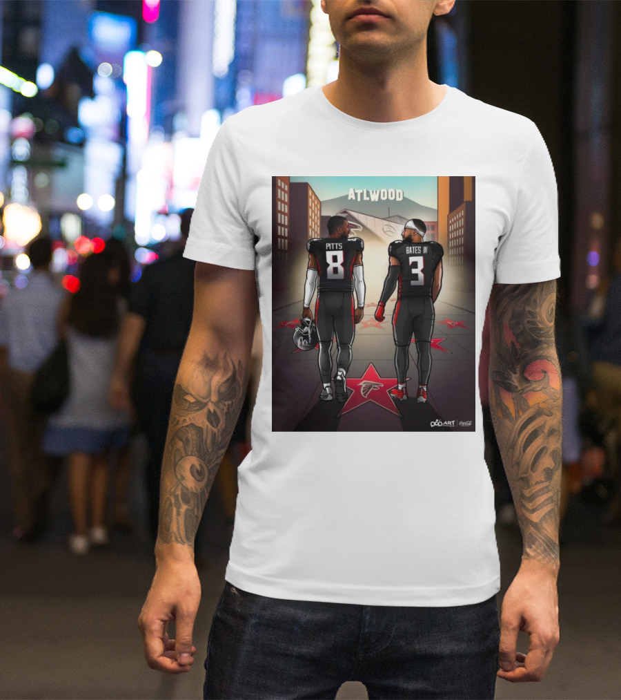 ATLWOOD Kyle Pitts 8 Jessie Bates III 3 Atlanta Falcons Star-studded Sunday T-Shirt