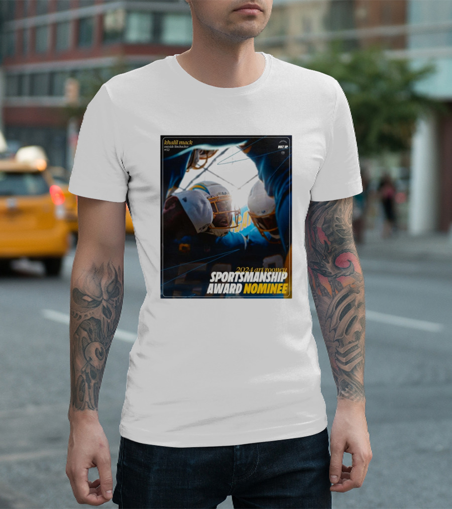 Los Angeles Chargers Khalil Mack Outside Linebacker 2024 Art Rooney Sportsmanship Award Nominee Charged Up Team Spirit T-Shirt