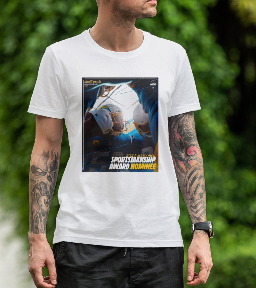 Los Angeles Chargers Khalil Mack Outside Linebacker 2024 Art Rooney Sportsmanship Award Nominee Charged Up Team Spirit T-Shirt