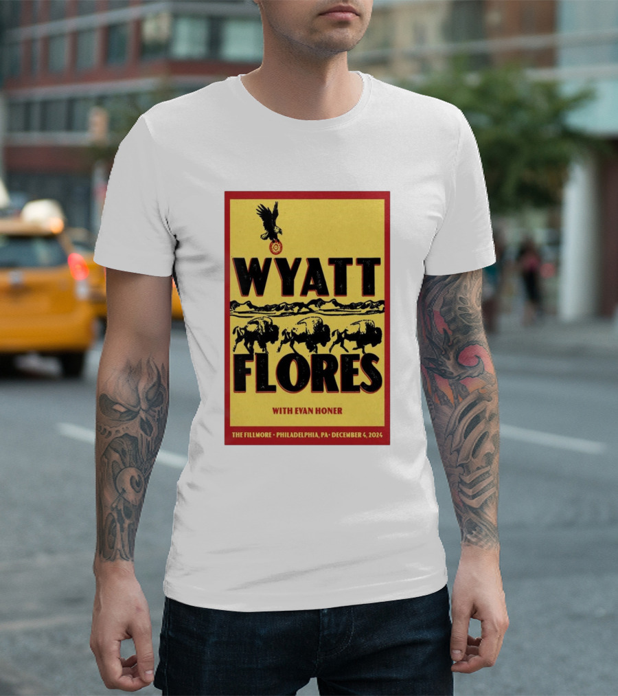 Wyatt Flores with Evan Honer at The Fillmore Philadelphia PA December 4 2024 Buffalo and Eagle T-Shirt