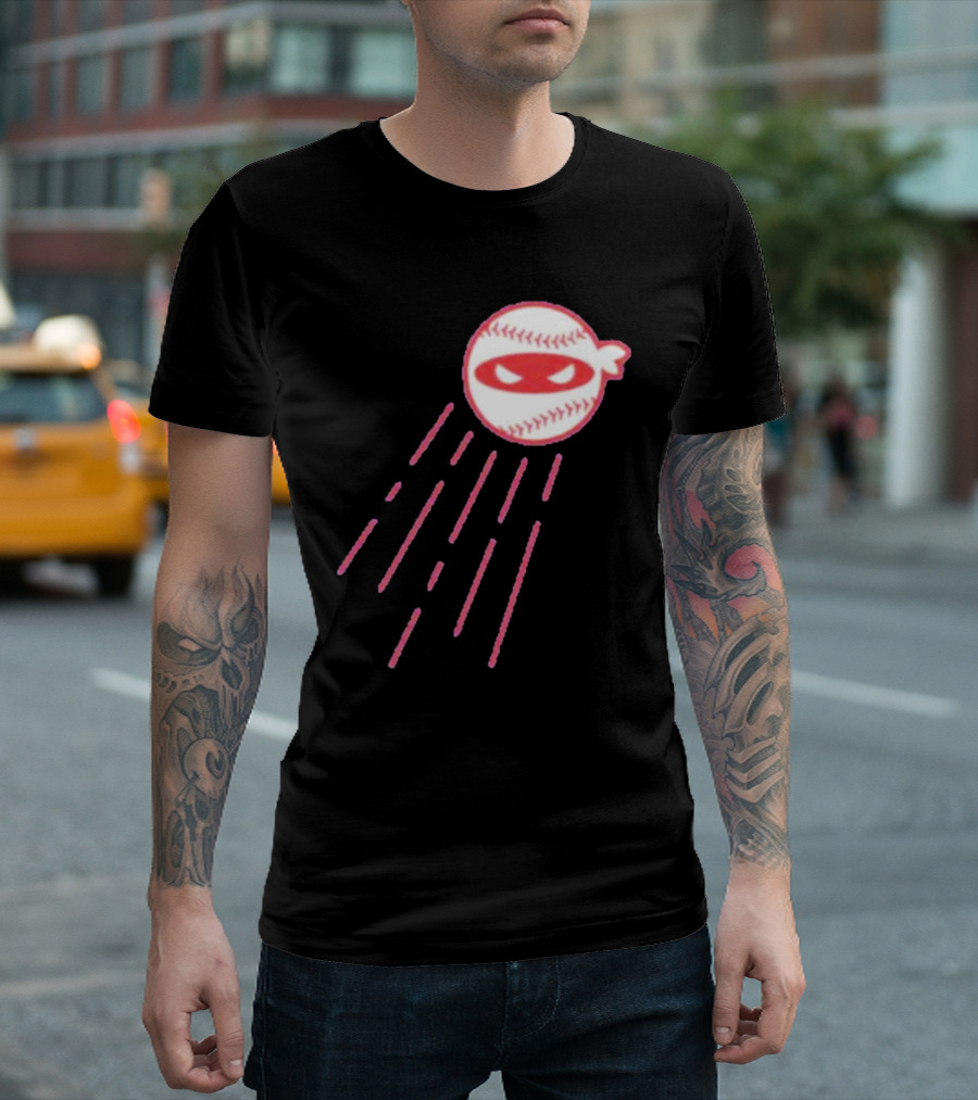 Los Angeles Dodgers Pitching Ninja Baseball Face T-Shirt