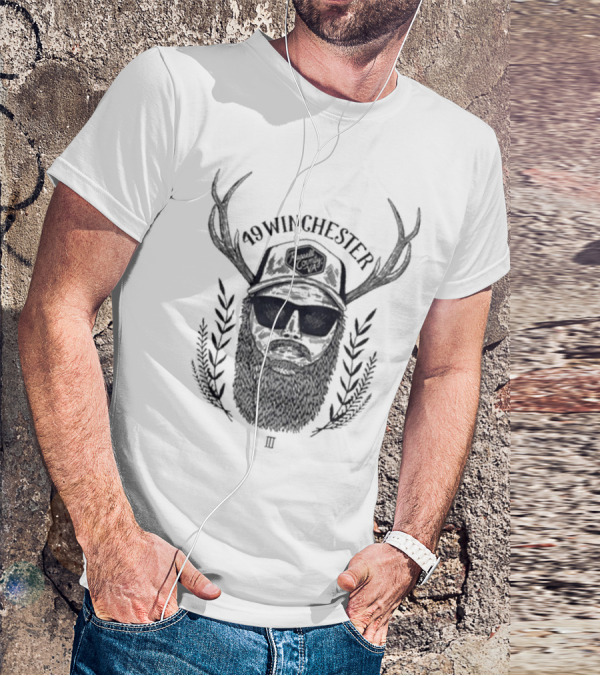 49 Winchester III Rustic Antler Beard Retro T-Shirt