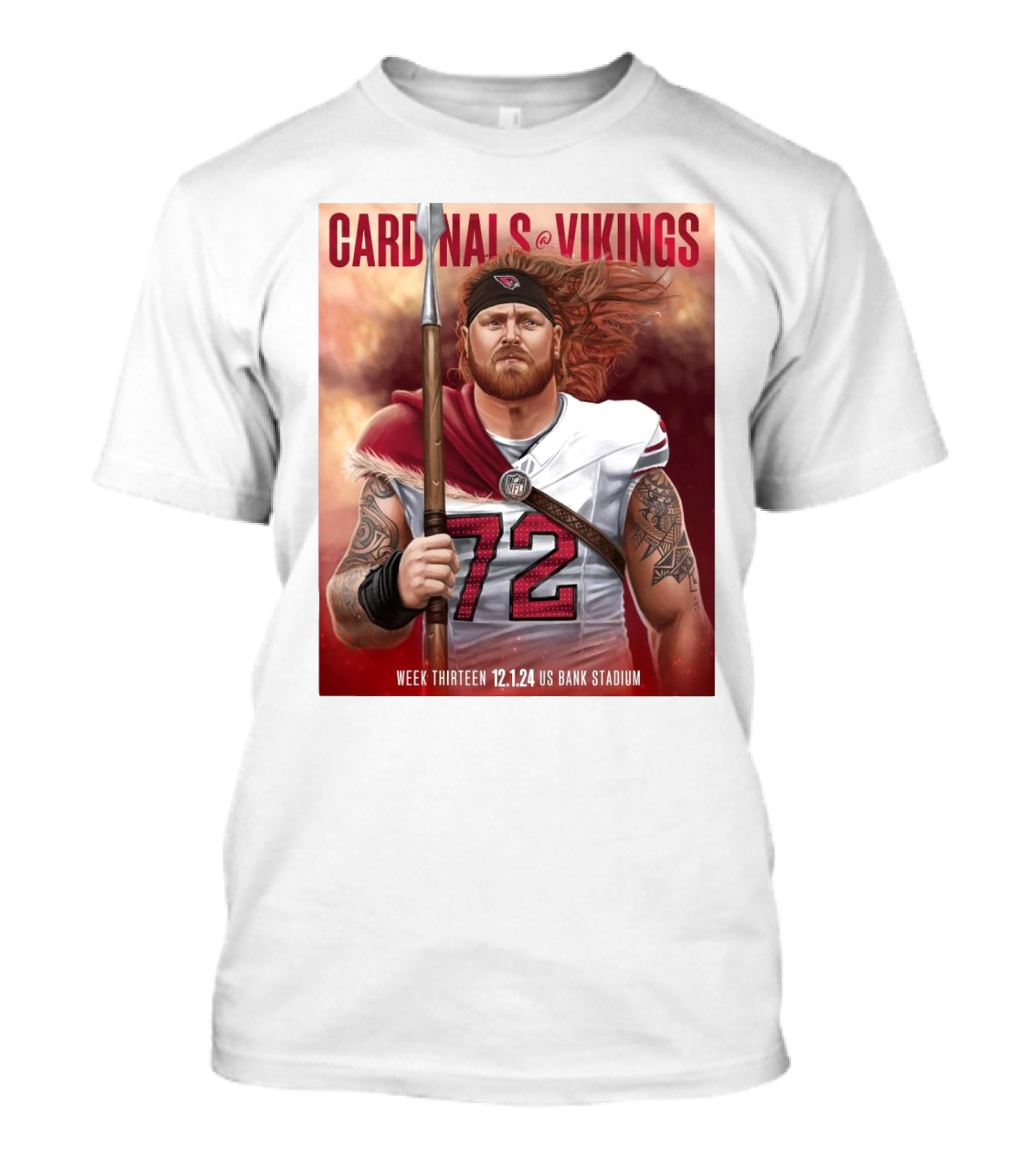 Cardinals At Vikings Week Thirteen 12.1.24 US Bank Stadium T-Shirt