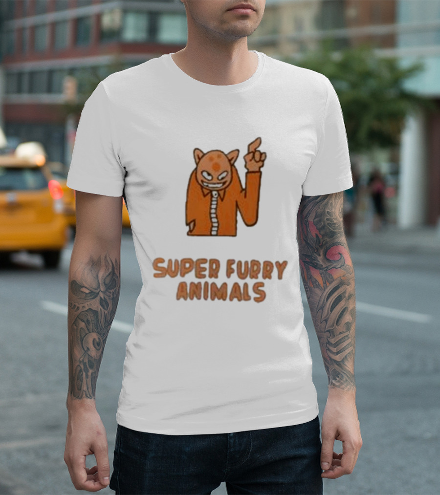 Super Furry Animals Cartoon Character Orange Creature T-Shirt