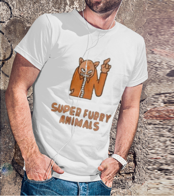 Super Furry Animals Cartoon Character Orange Creature T-Shirt