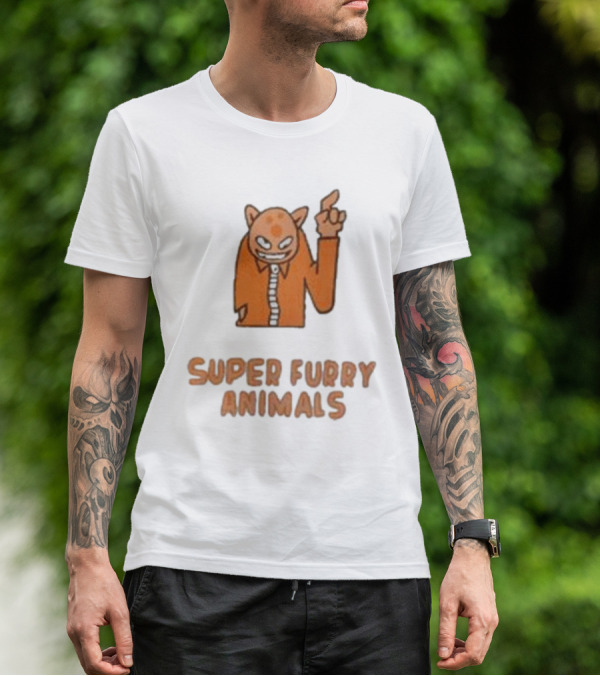 Super Furry Animals Cartoon Character Orange Creature T-Shirt