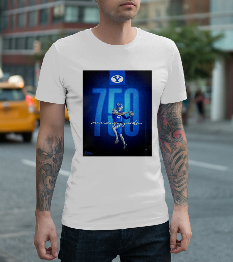 BYU Cougars Football 2024 Chase Roberts 750+ Receiving Yards T-Shirt