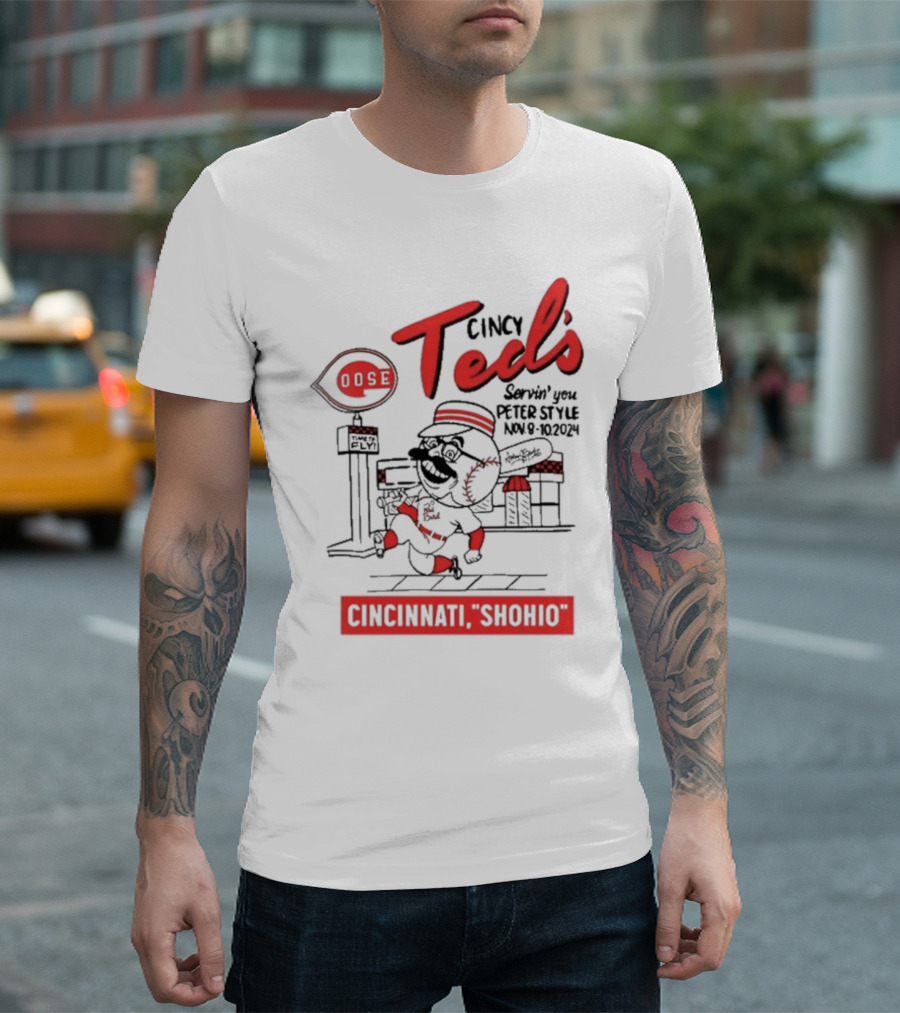 Goose Cincy Ted's Servin' You Perfect Style Cincinnati Shohio Nov 8-10 T-Shirt