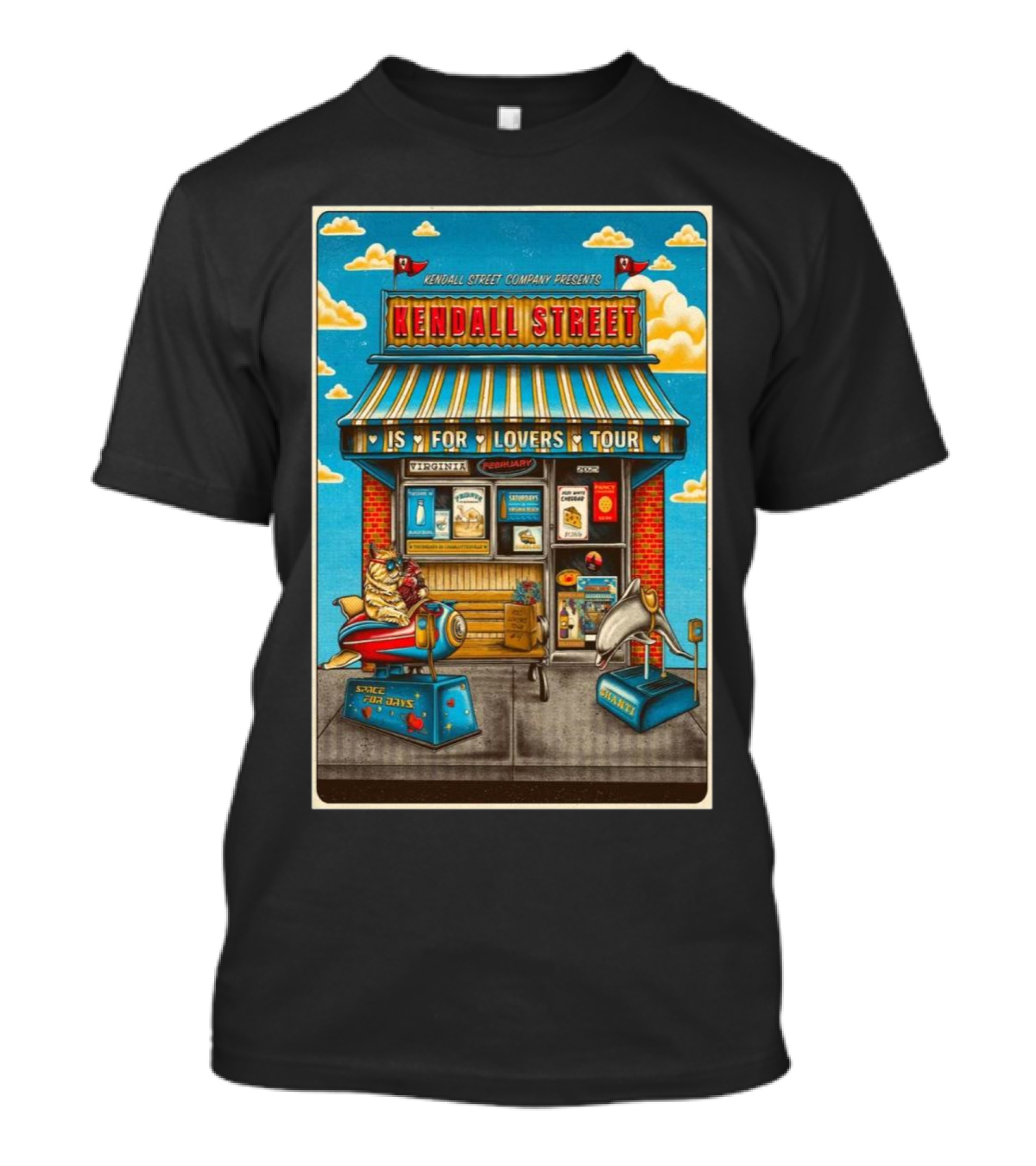 Kendall Street Company Presents Kendall Street Is For Lovers Tour Featuring Vintage Gas Station Illustrations 2025 T-Shirt