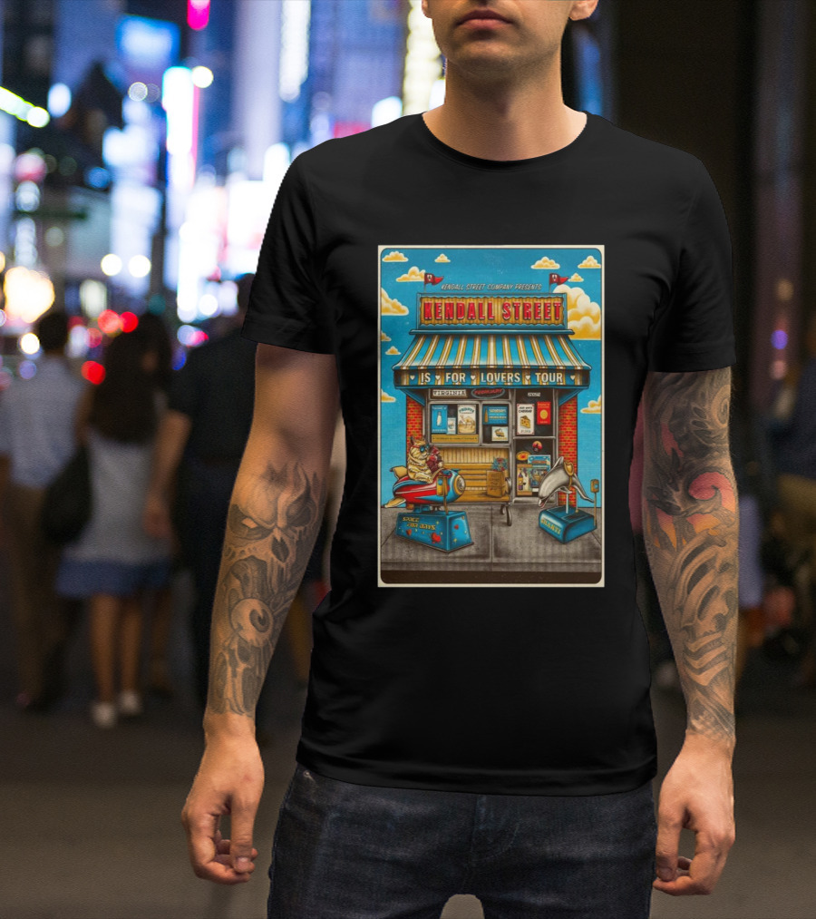 Kendall Street Company Presents Kendall Street Is For Lovers Tour Featuring Vintage Gas Station Illustrations 2025 T-Shirt