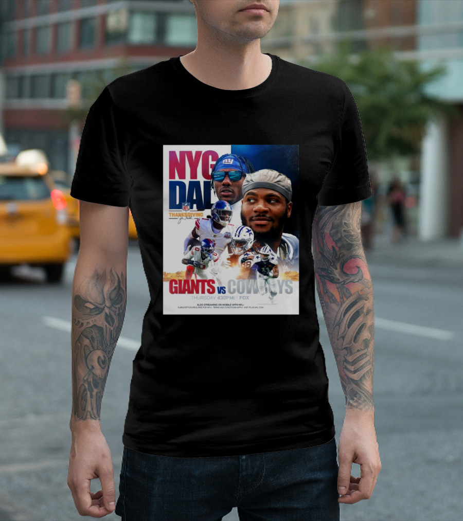 NYG DAL Giants Vs Cowboys NFL Thanksgiving Thursday 4:30 PM ET Fox T-Shirt