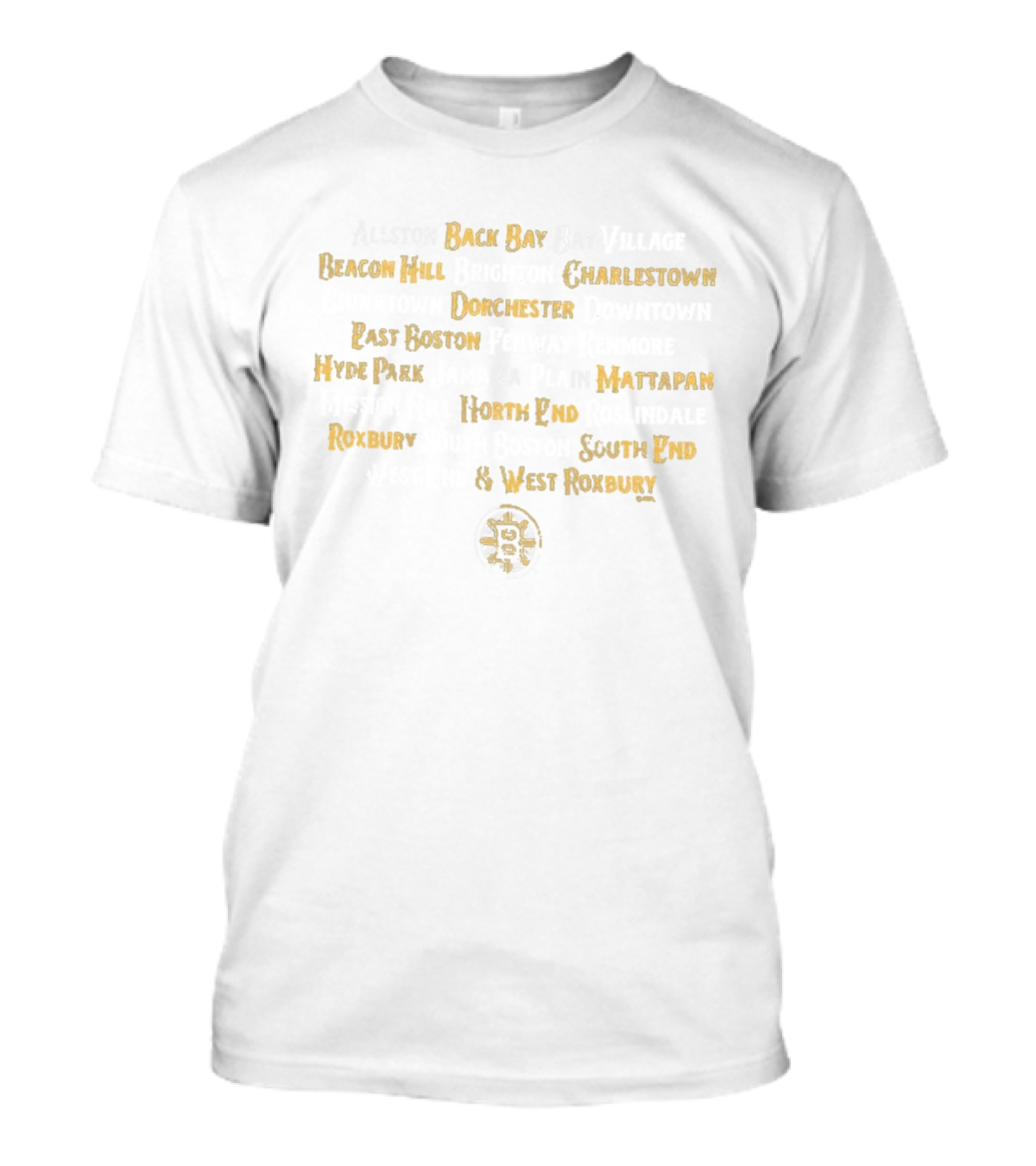 Boston Bruins Back Bay Beacon Hill Charlestown Dorchester East Boston Hyde Park Mattapan Roxbury North End South End West Roxbury T-Shirt