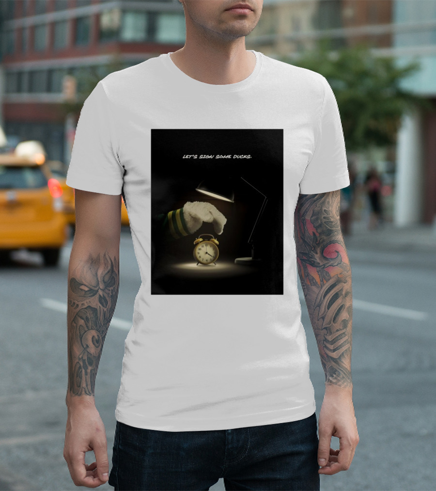 Oregon Ducks Let's Sign Some Ducks Go Ducks NSD25 Alarm Clock Scene T-Shirt
