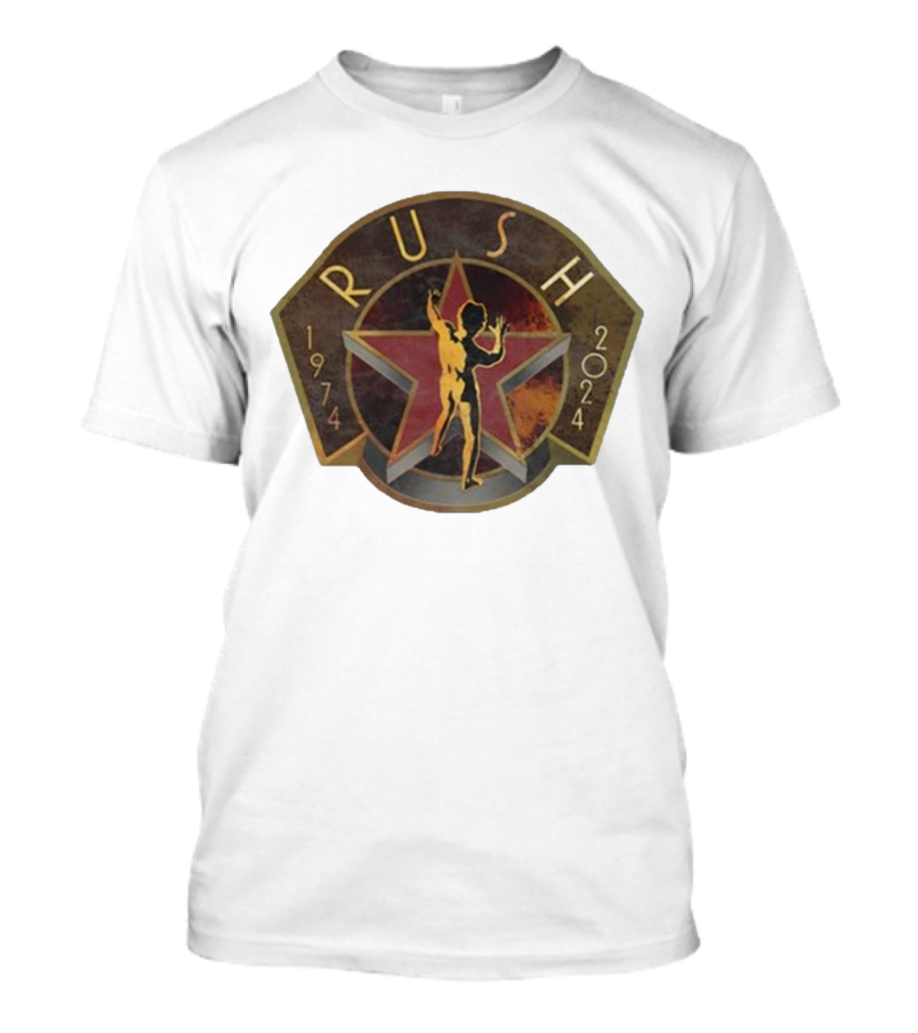 Rush Backstage 1974 2024 R50 Deco Raglan Star Man T-Shirt