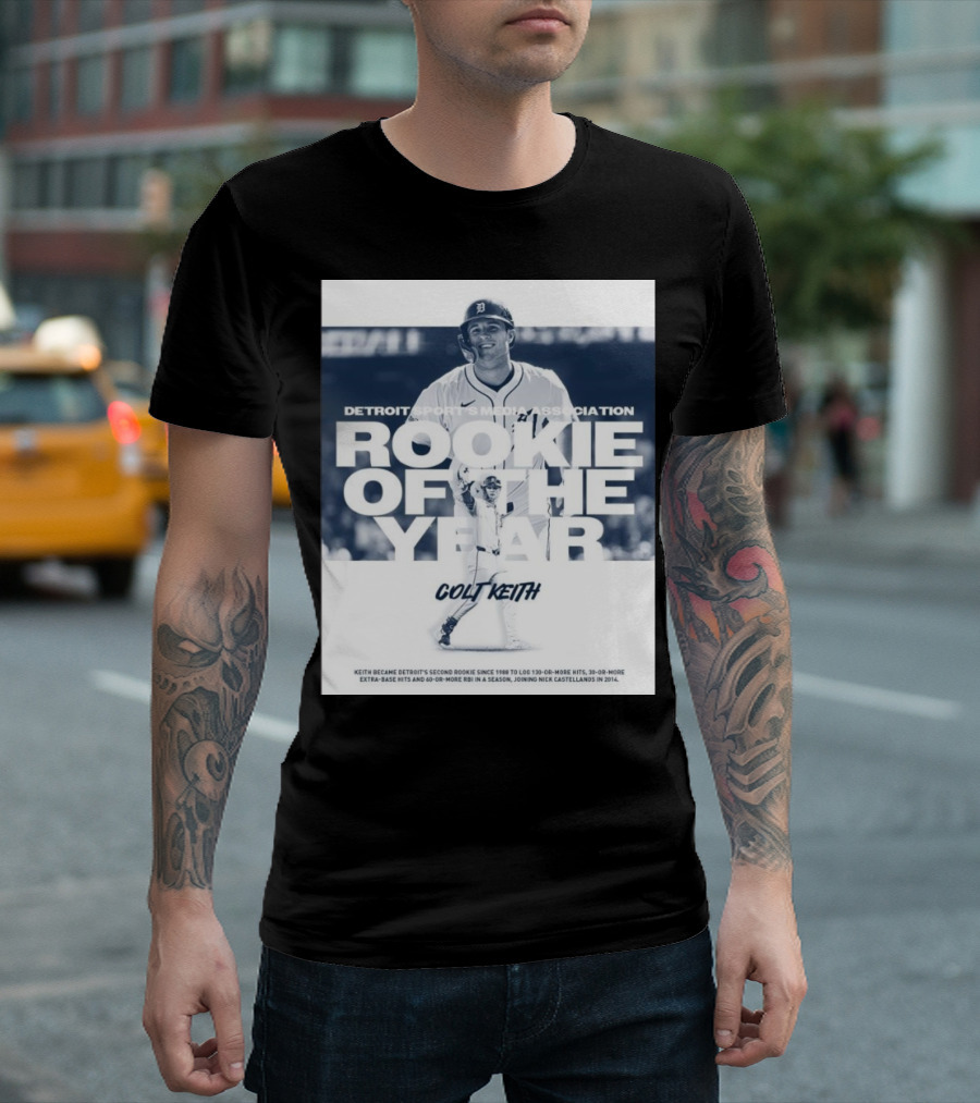 Detroit Tigers Rookie Of The Year Colt Keith Detroit Sports Media Association T-Shirt