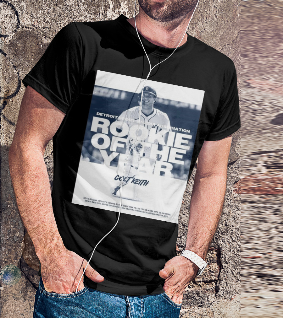 Detroit Tigers Rookie Of The Year Colt Keith Detroit Sports Media Association T-Shirt