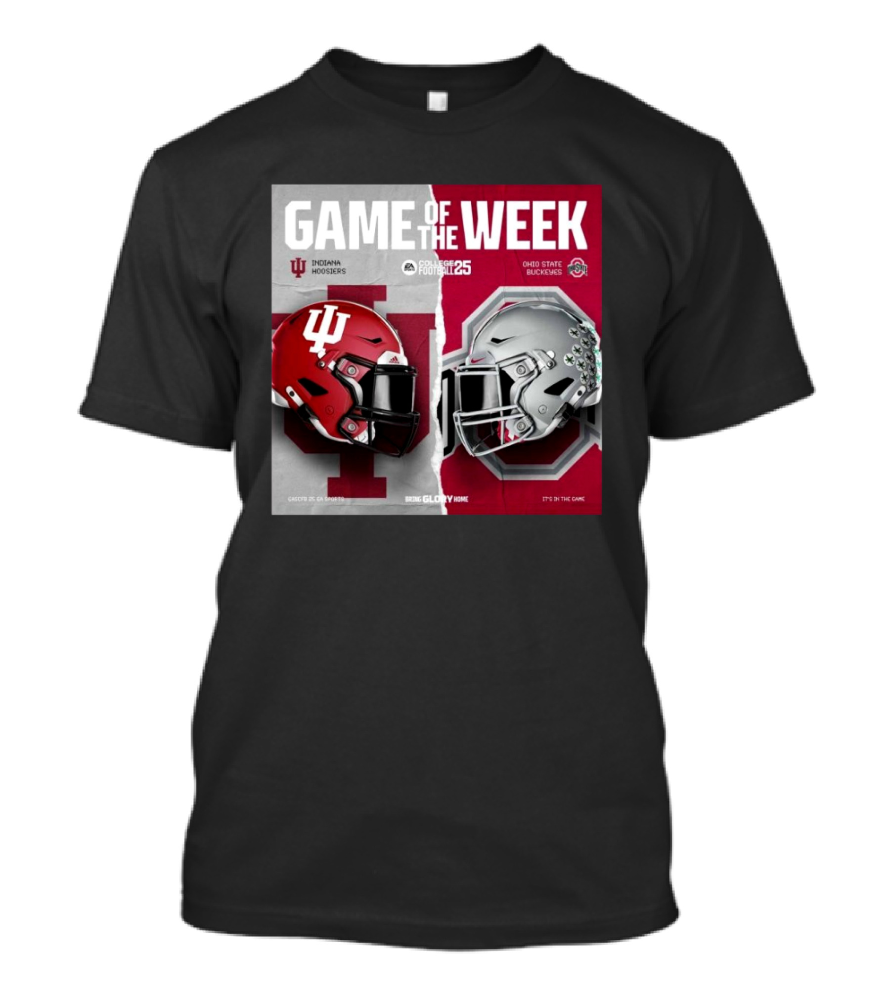 Game Of The Week Indiana Hoosiers Vs Ohio State Buckeyes College Football 25 Helmet Matchup T-Shirt