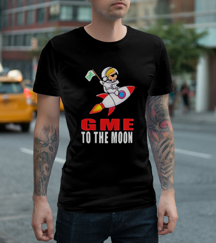 GME WallStreetBets To the Moon Astronaut Rocket T-Shirt