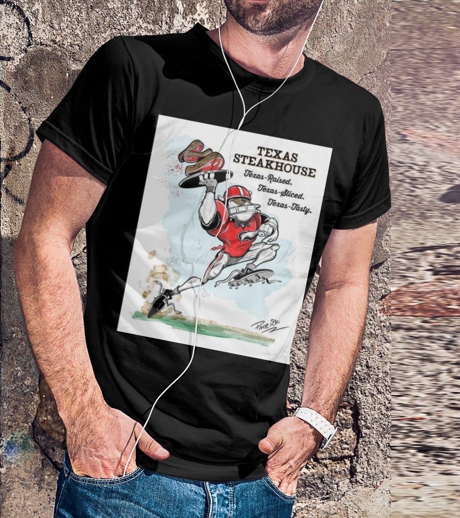 Georgia Bulldogs Texas Steakhouse Texas-Raised Texas-Sliced Texas-Tasty T-Shirt
