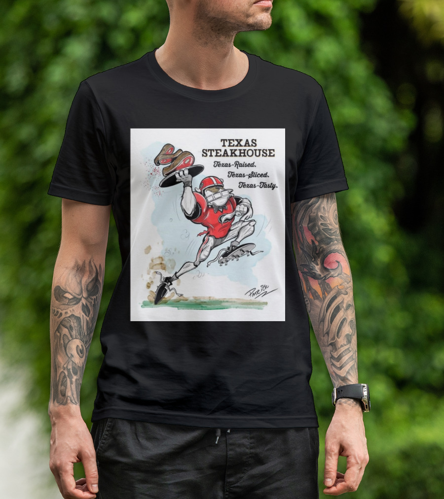 Georgia Bulldogs Texas Steakhouse Texas-Raised Texas-Sliced Texas-Tasty T-Shirt